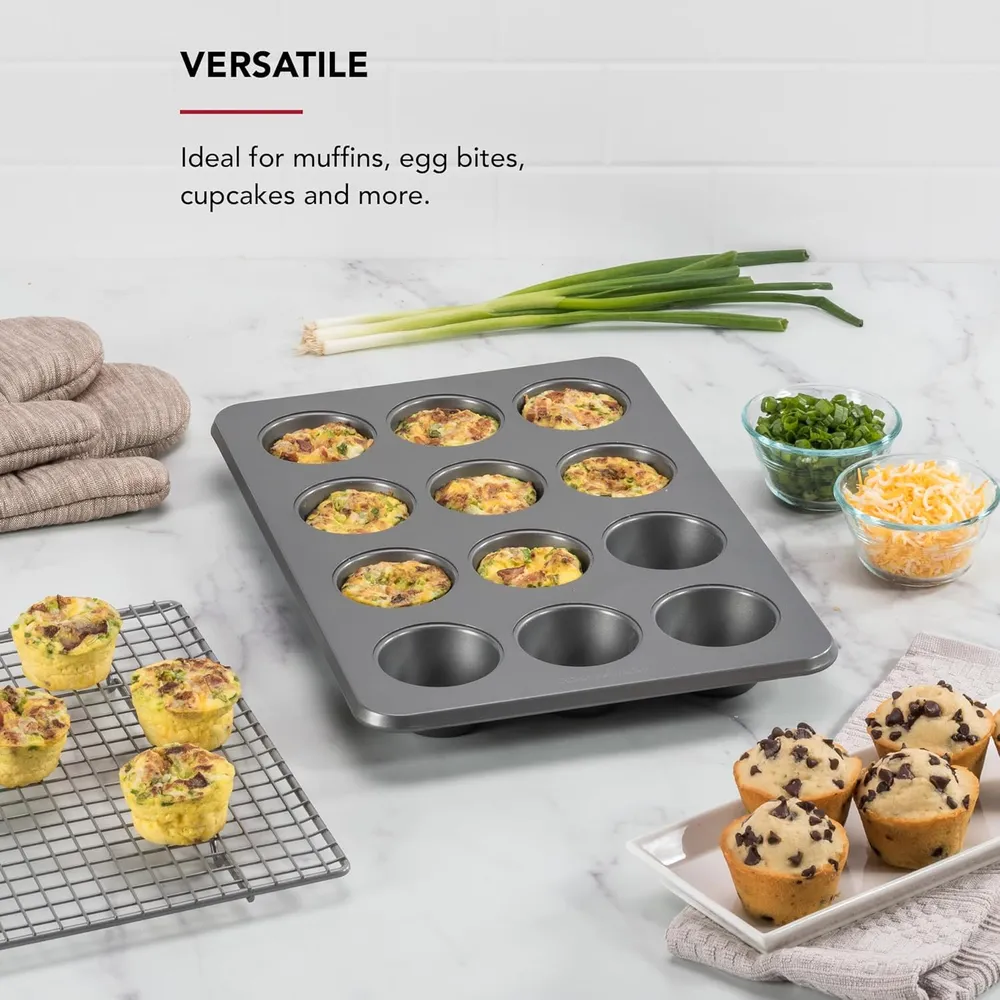 KitchenAid molde magdalenas 12 tazas / 2.8 l, acero | Contorno plateado