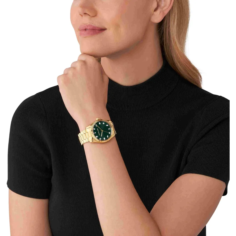Michael Kors MK4739 reloj Lexington para mujer | 38 mm - Dorada/verde