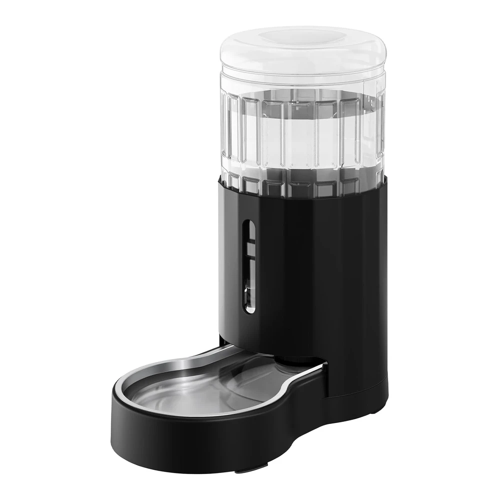 Czpet Dispensador Automático de Agua para Perros y Gatos de 7 Litros con Cuenco de Acero Inoxidable - Gran Capacidad y Área para Beber Sin Ruido - para Mascotas - Color Blanco (Dispensador de Agua de 7 L - Negro)