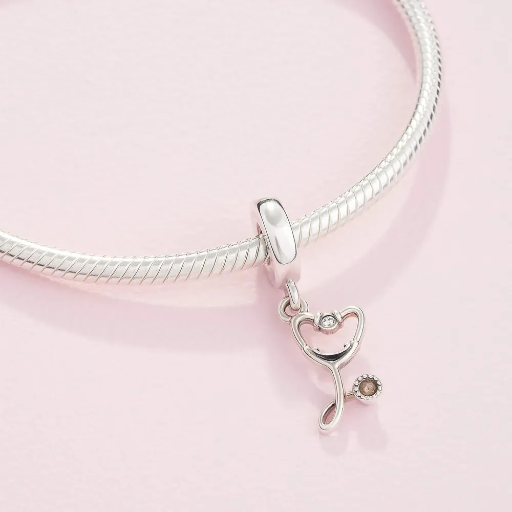 Pandora charm Stethoscope Heart | Plata