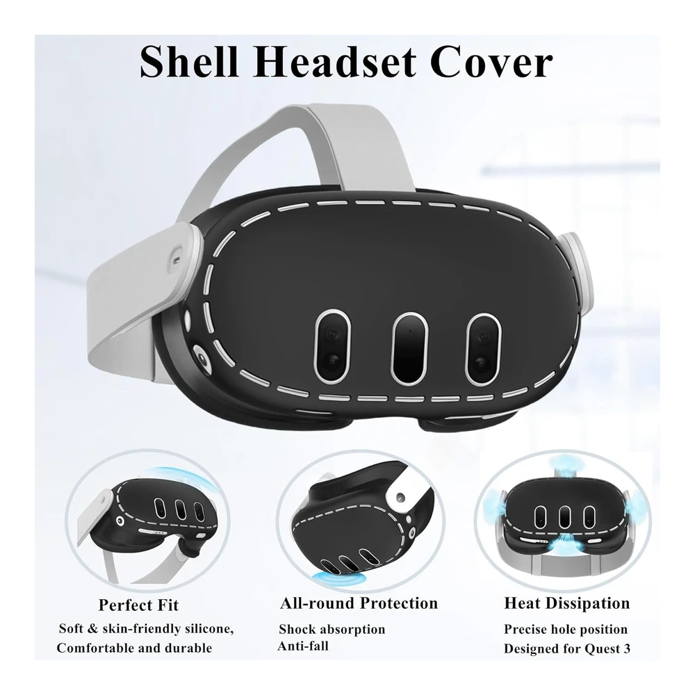 FUNDA DE SILICONA PARA META/OCULUS QUEST 3 | BLACK