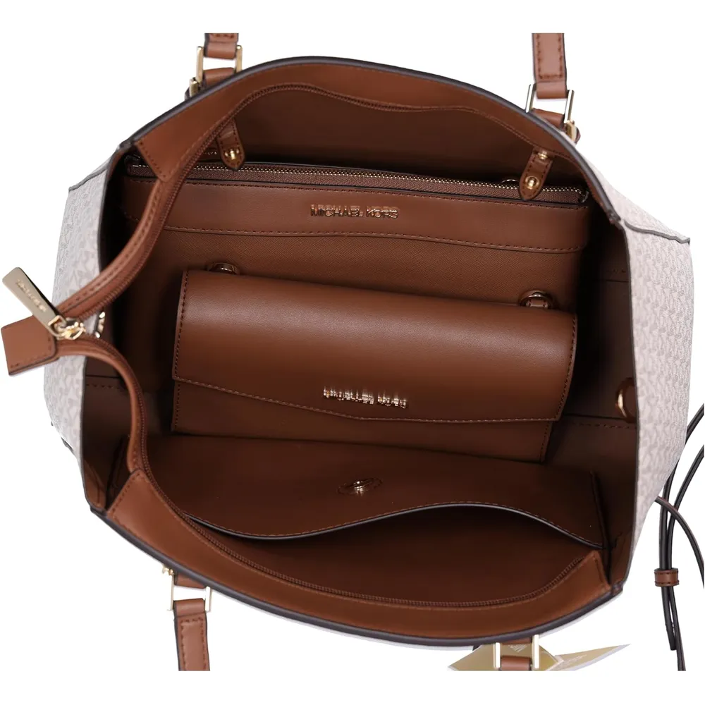 MICHAEL KORS Charlotte Bolso bandolera grande 3 en 1 de cuero | Vainilla