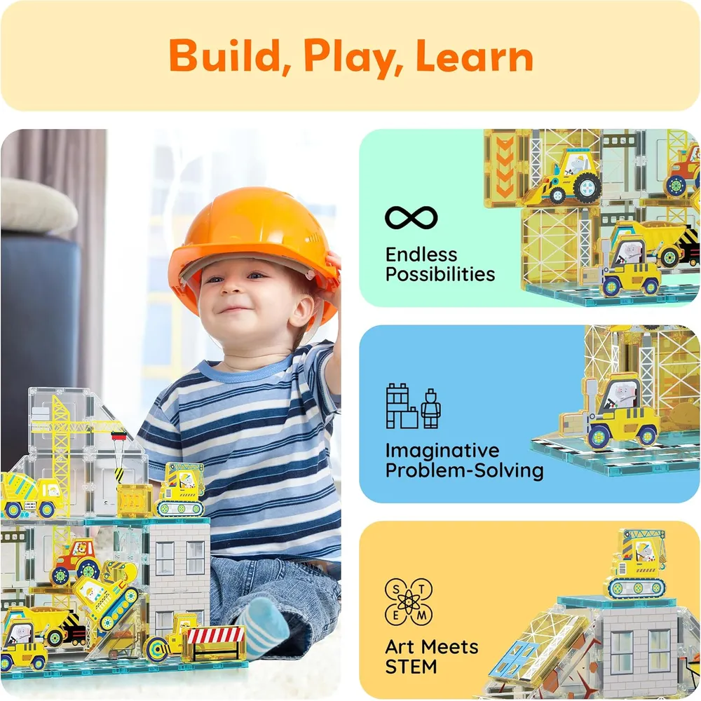 BLOQUES MAGNÉTICOS VEHÍCULOS CONSTRUCCIÓN PTQ11 PICASSOTILES