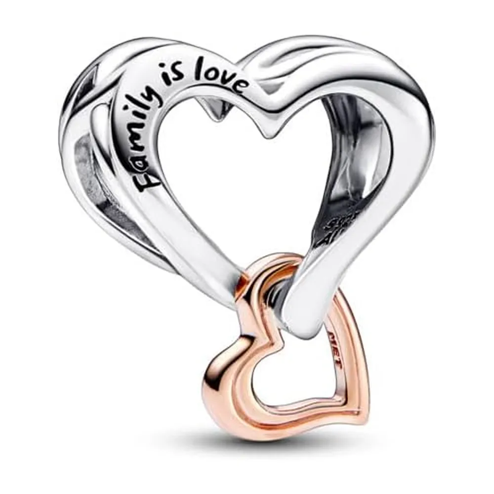 Pandora charm Infinity Heart | Plata / Oro Rosa