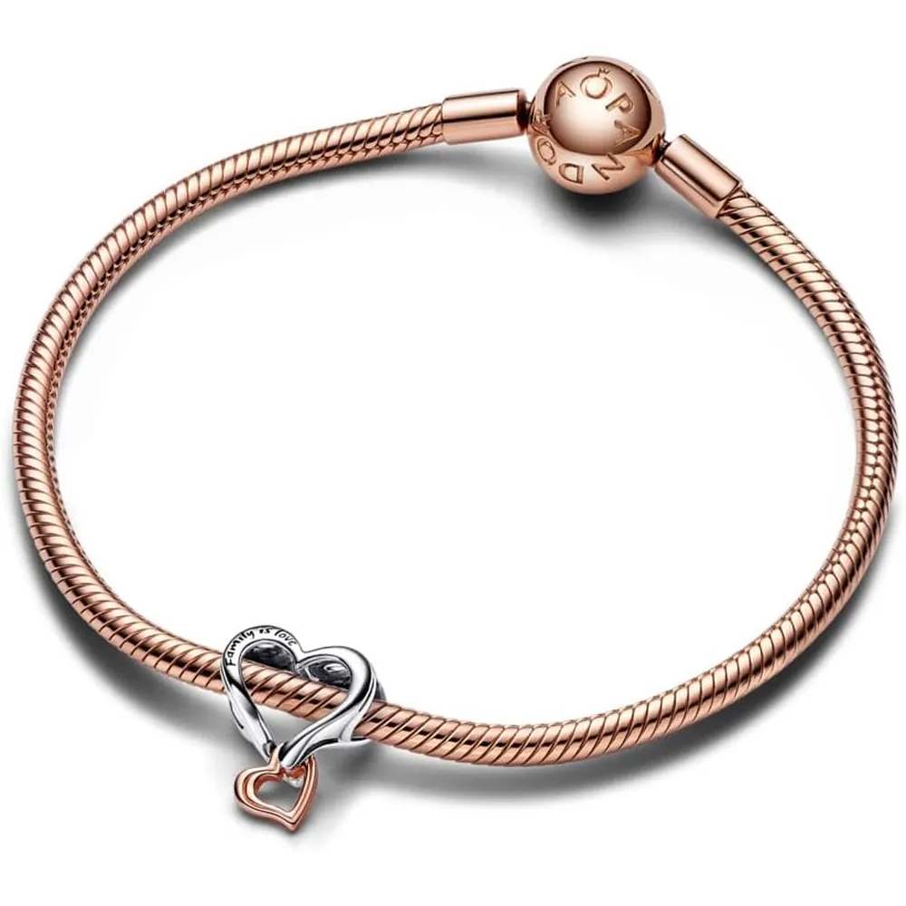 Pandora charm Infinity Heart | Plata / Oro Rosa