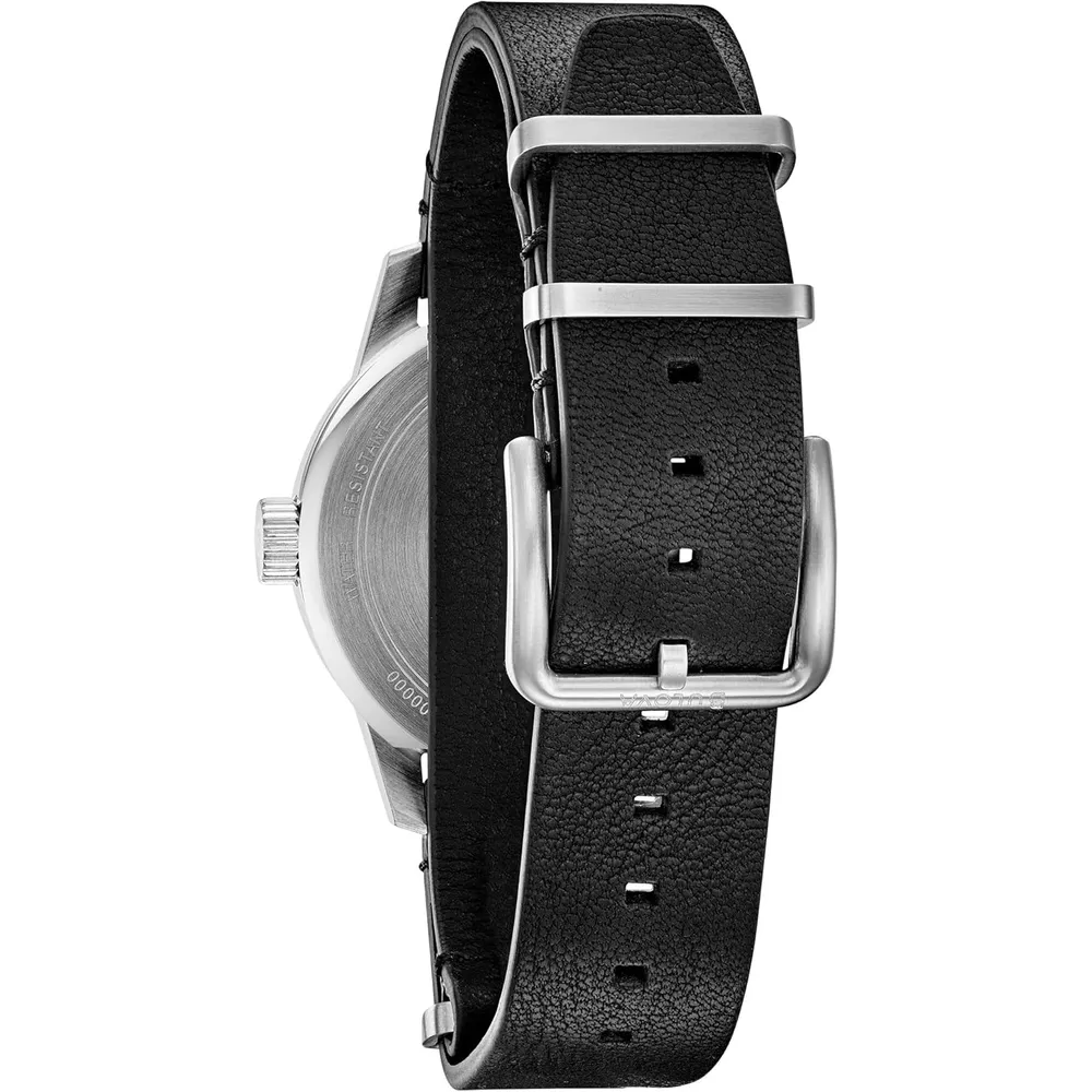 Bulova reloj Military Hack hombre cuarzo 3 agujas correa NATO | Negro