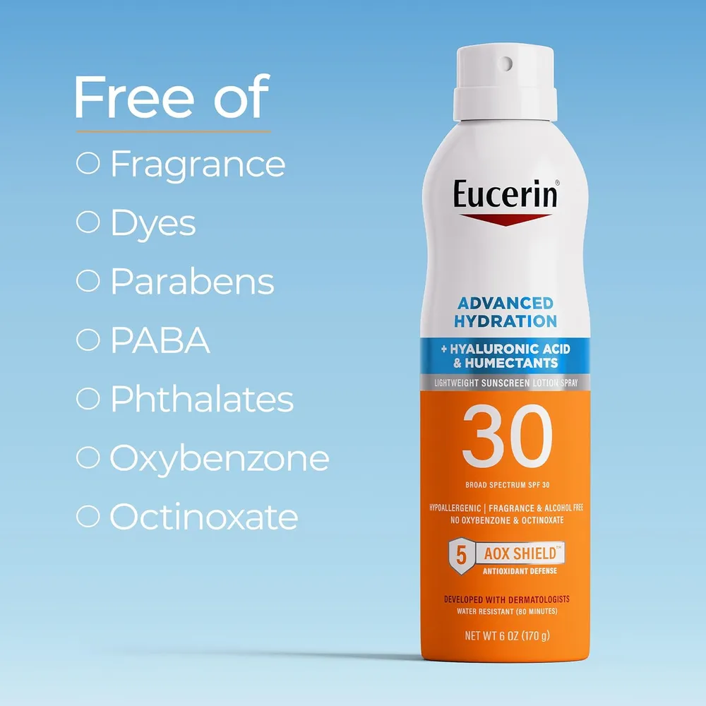 EUCERIN SUN ADVANCED HYDRATION SPF 30 PROTECTOR SOLAR EN SPRAY 6 OZ / 170 GR
