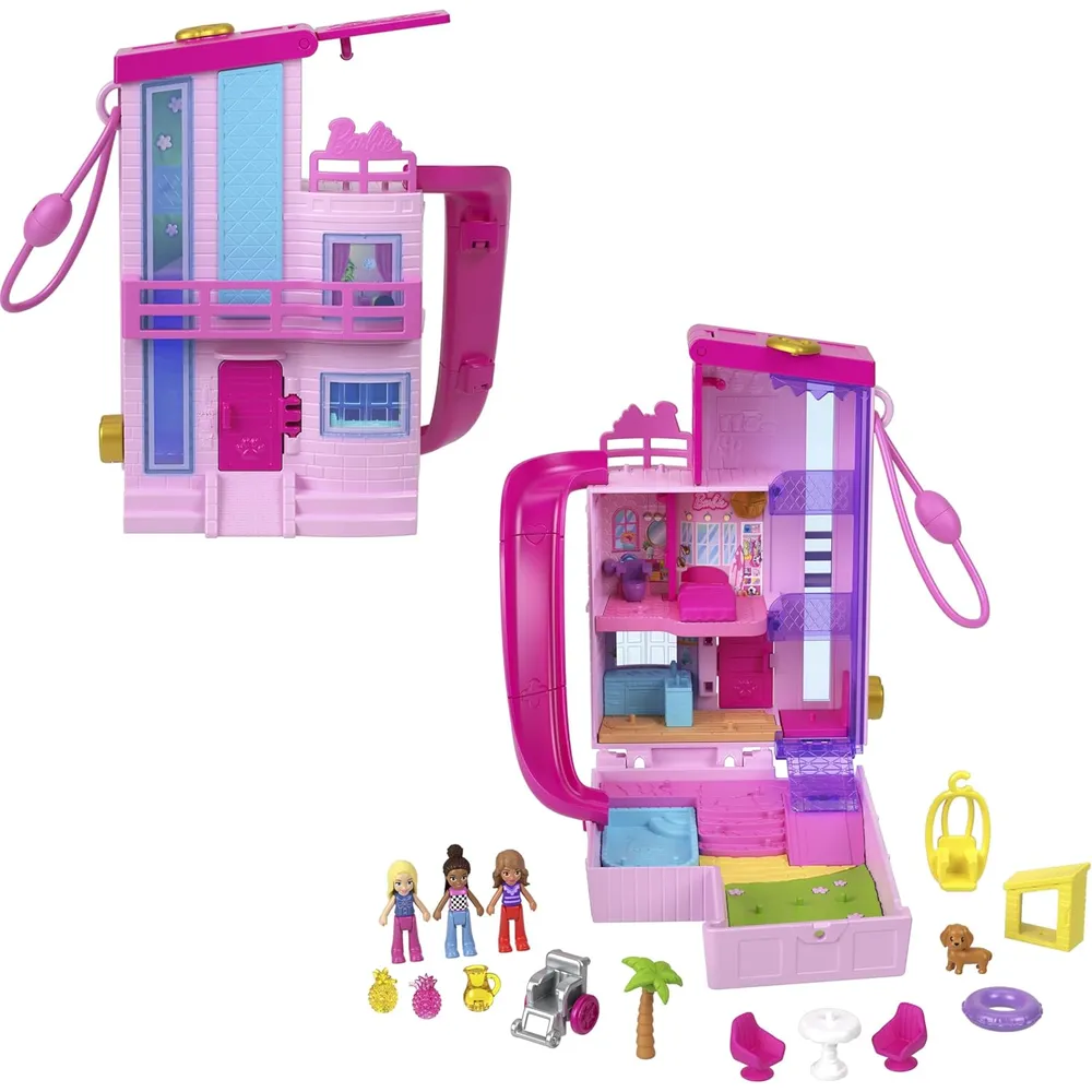 POLLY POCKET Barbie Dreamhouse casa de muñecas compacta con accesorios