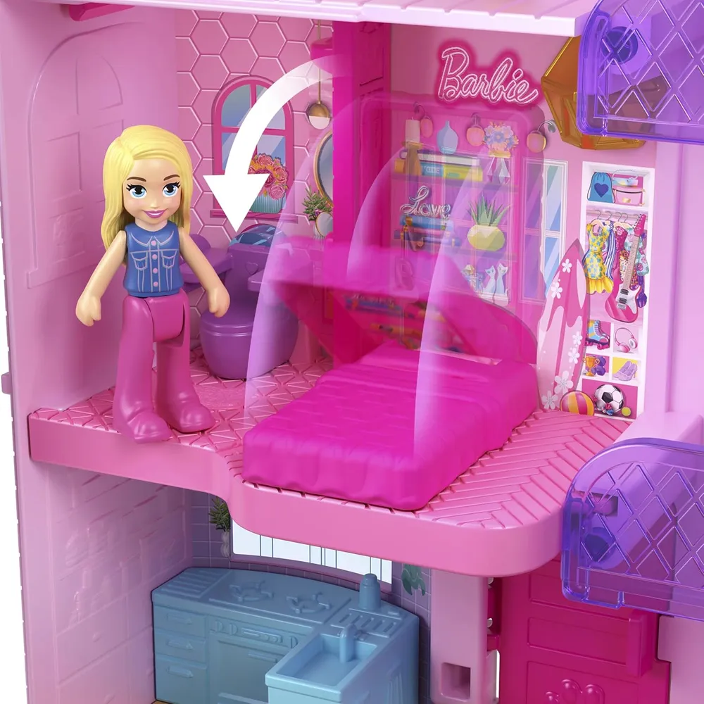 POLLY POCKET Barbie Dreamhouse casa de muñecas compacta con accesorios