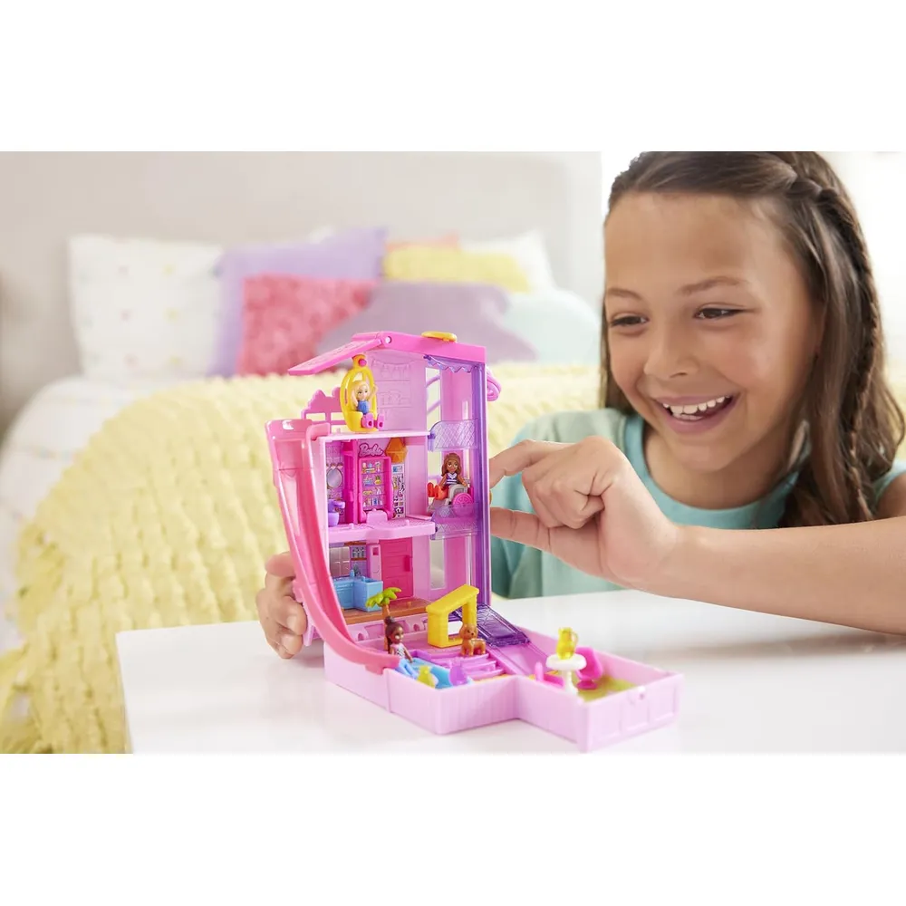 POLLY POCKET Barbie Dreamhouse casa de muñecas compacta con accesorios