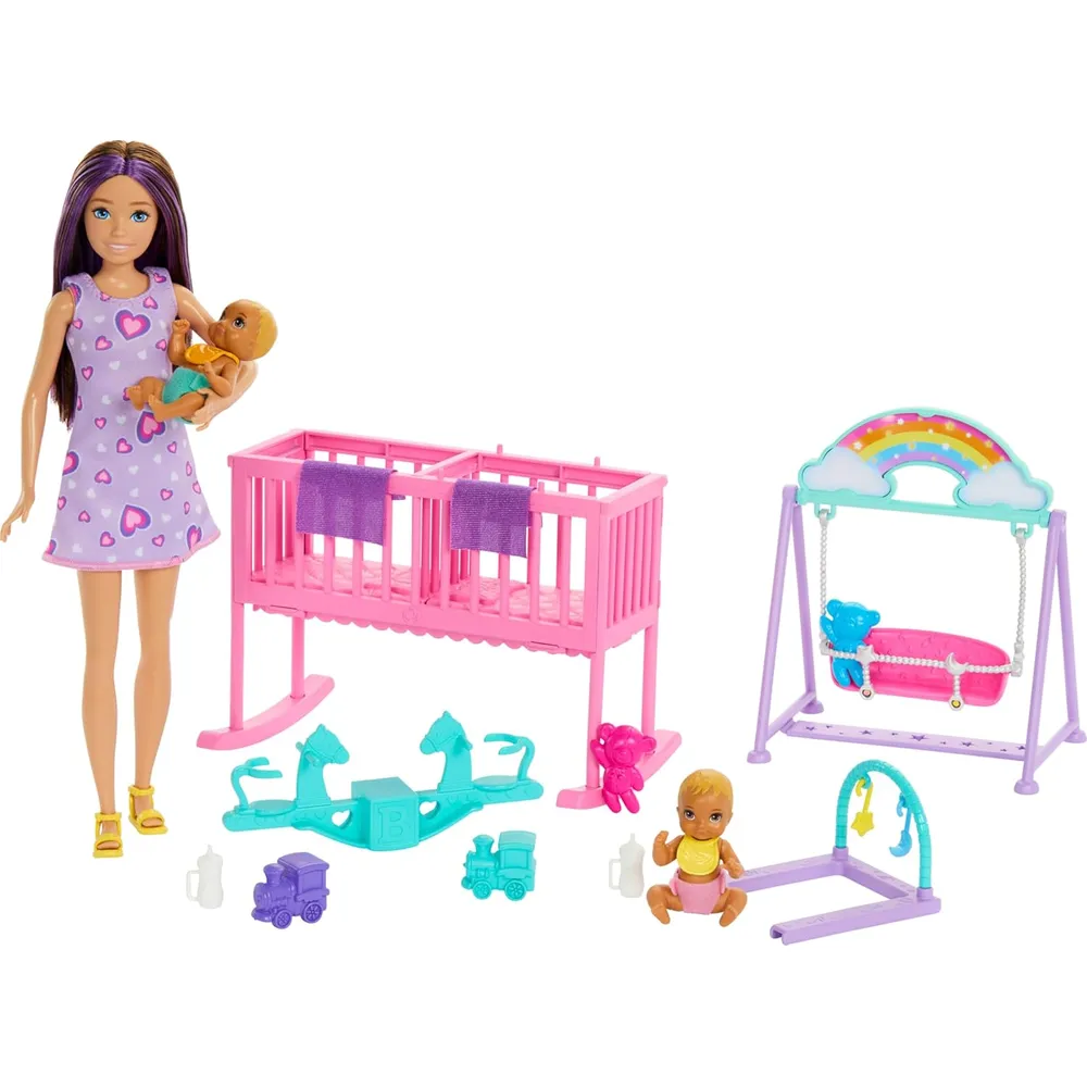 BARBIE SKIPPER GUARDERÍA CON GEMELOS Y ACCESORIOS