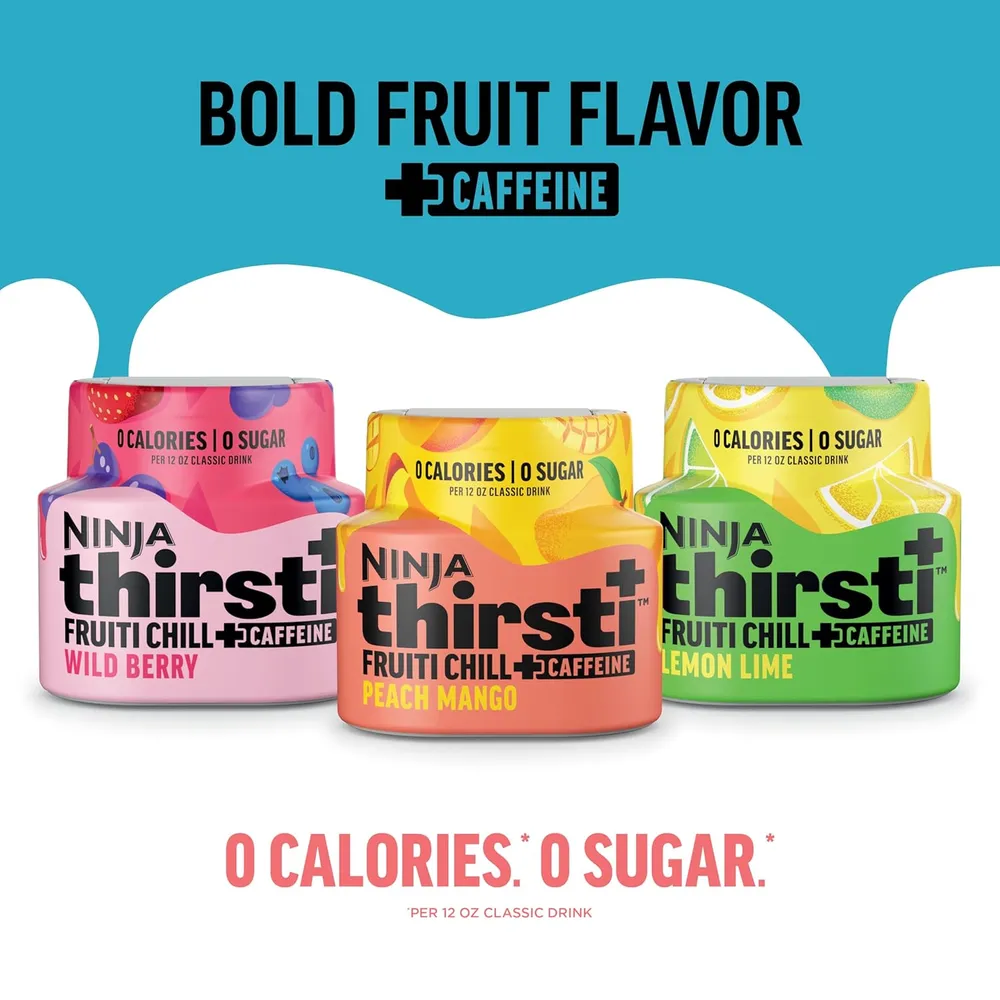 NINJA THIRSTI GOTAS FRUITI CHILL SURTIDO CON CAFEÍNA 17 BEBIDAS 355 ML |PACK X3