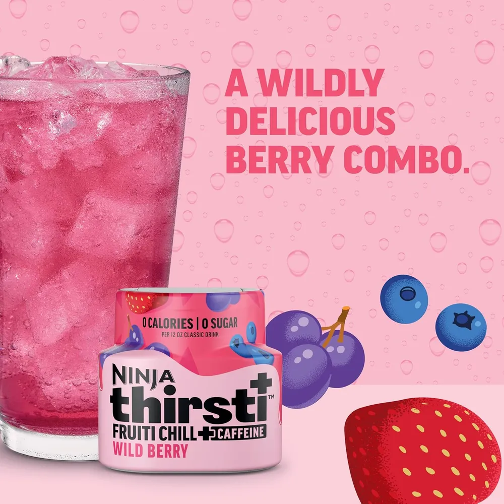 NINJA THIRSTI GOTAS FRUITI CHILL SURTIDO CON CAFEÍNA 17 BEBIDAS 355 ML |PACK X3