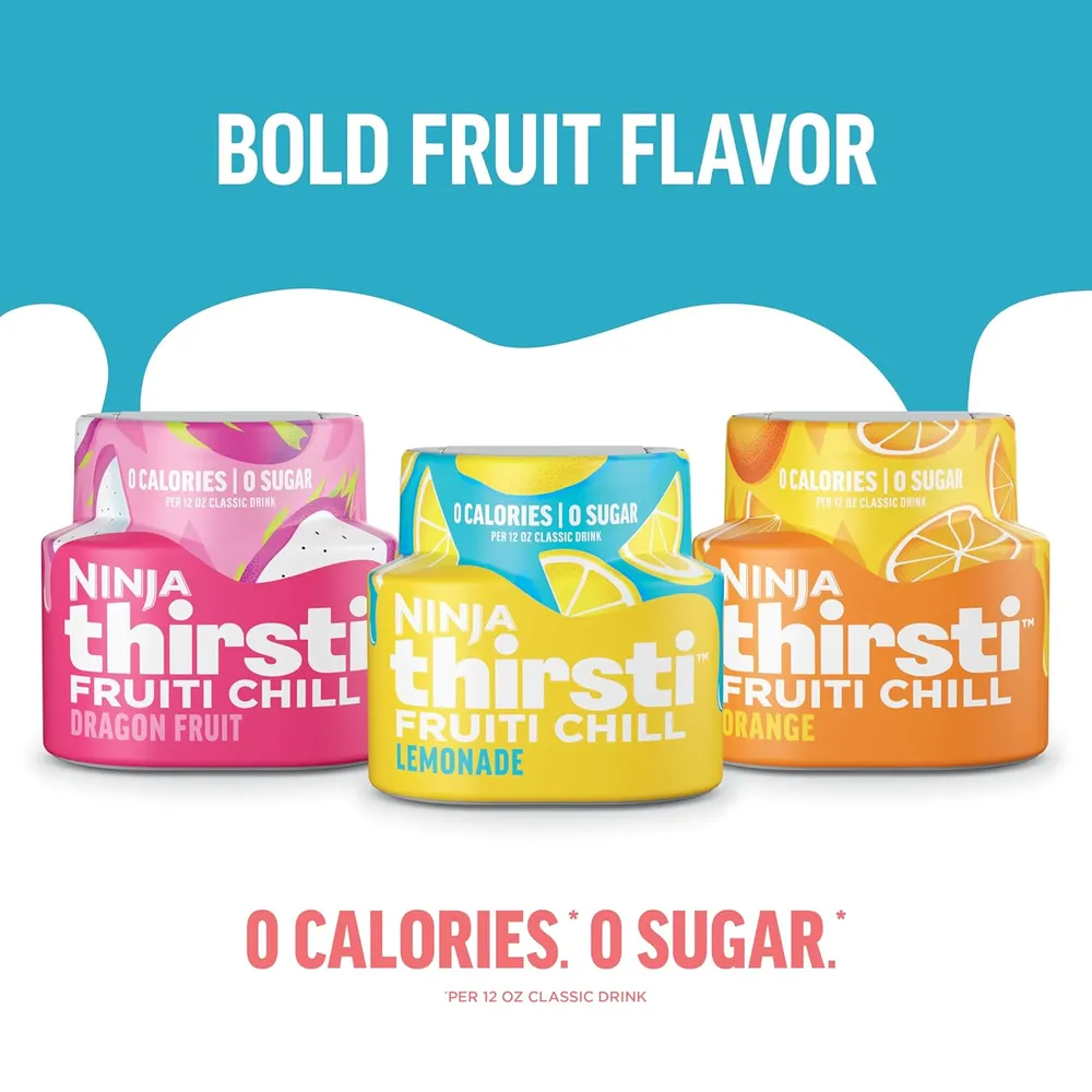 NINJA THIRSTI GOTAS FRUITI CHILL VARIADO 17 BEBIDAS 355 ML |PACK X3