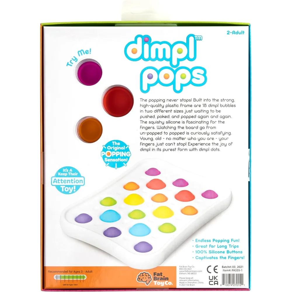 JUGUETE SENSORIAL DIMPL POPS 18 BURBUJAS FAT BRAIN TOYS