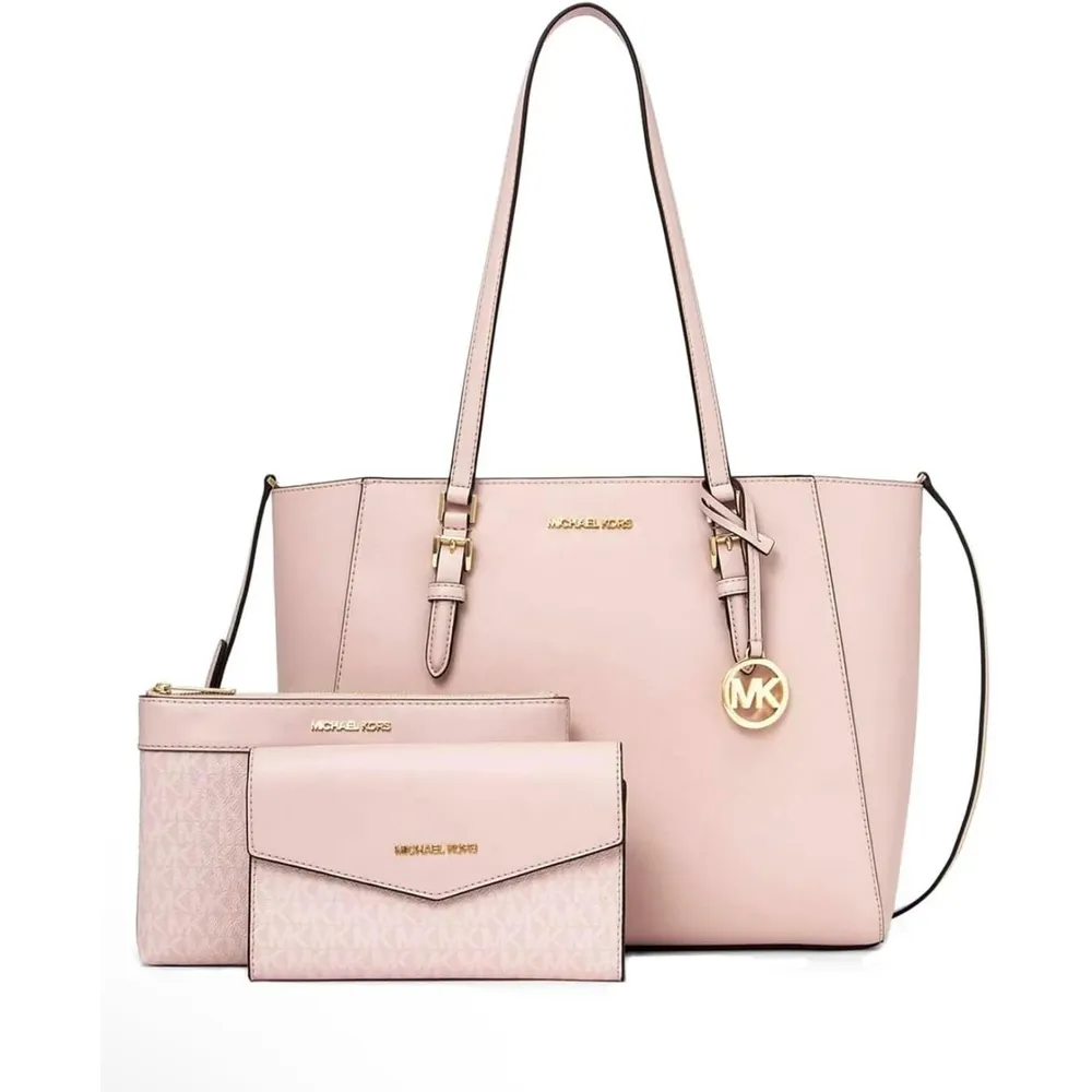 MICHAEL KORS Charlotte Bolso bandolera grande 3 en 1 de cuero | Rosado