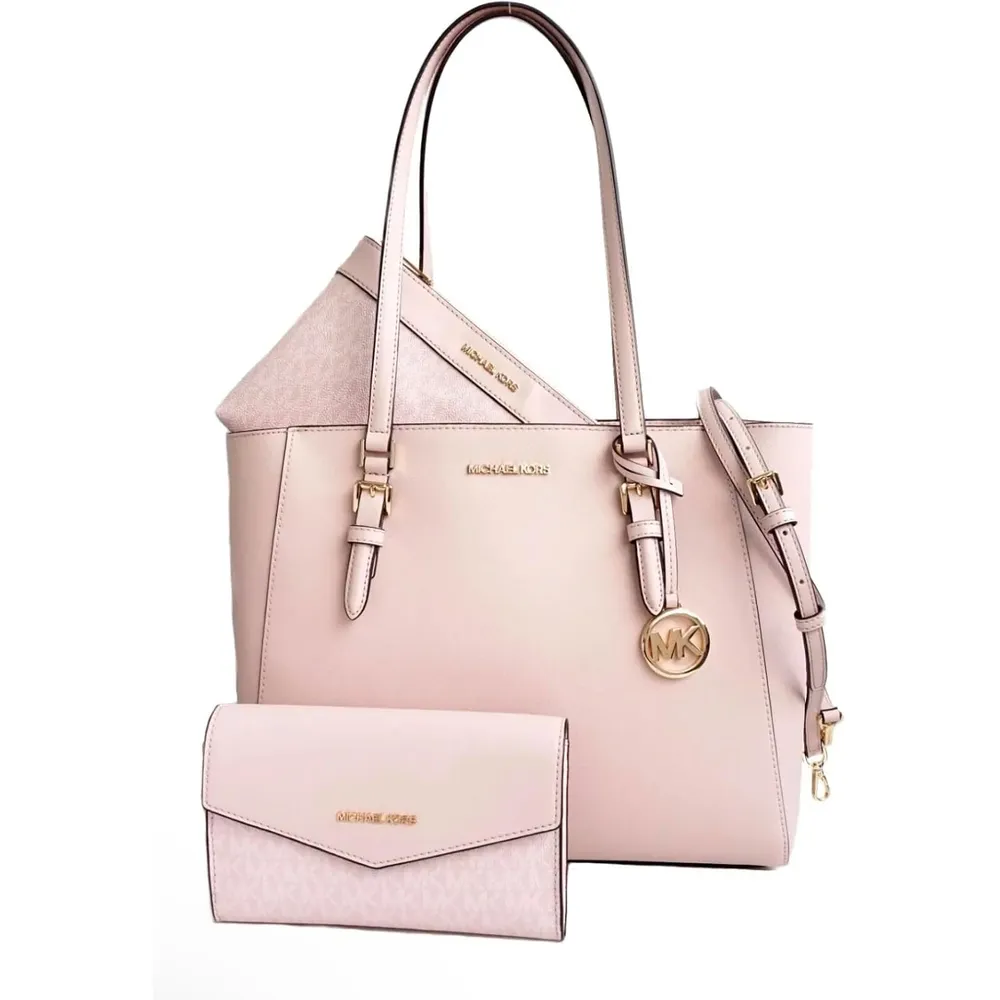 MICHAEL KORS Charlotte Bolso bandolera grande 3 en 1 de cuero | Rosado