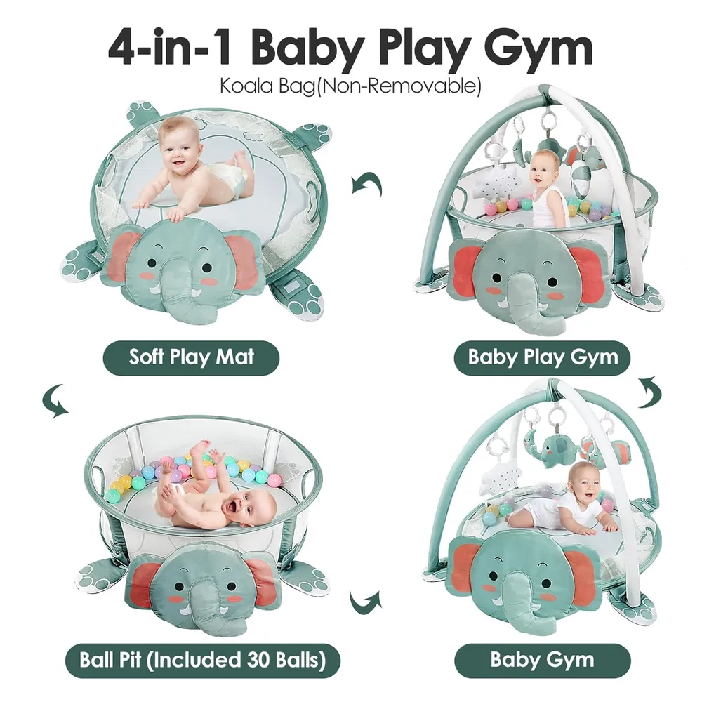GIMNASIO DE ACTIVIDADES PARA BEBÉS 4 EN 1 DEARLOMUM | ELEFANTE