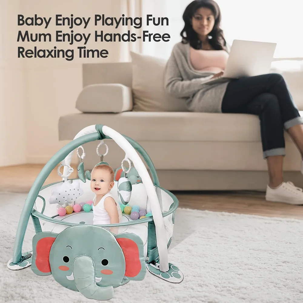 GIMNASIO DE ACTIVIDADES PARA BEBÉS 4 EN 1 DEARLOMUM | ELEFANTE