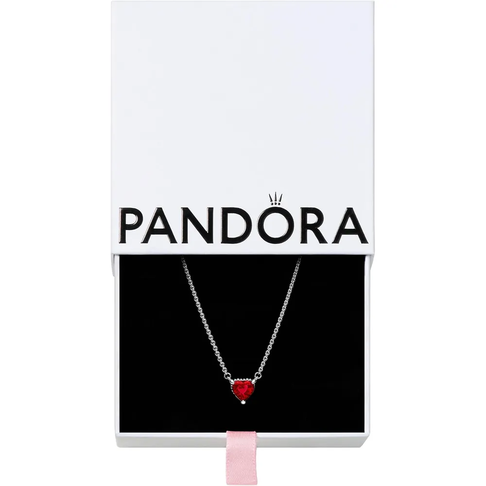Pandora collar corazón con cristal rojo | Rojo