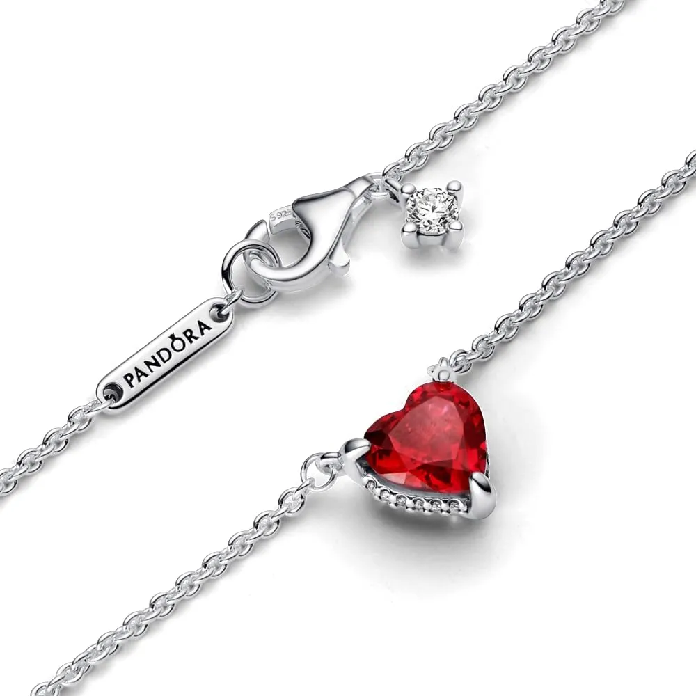 Pandora collar corazón con cristal rojo | Rojo