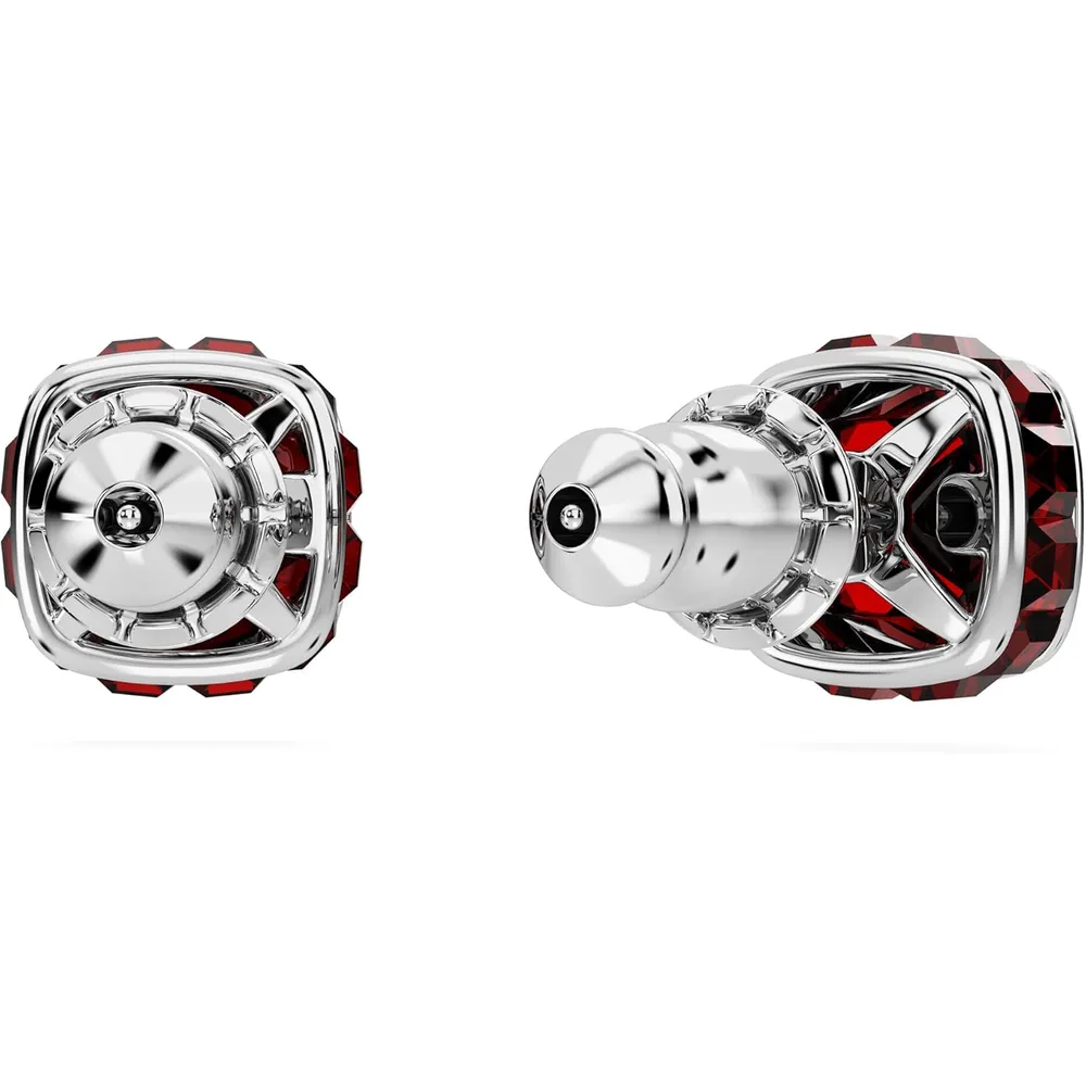 SWAROVSKI ARETES STUD CUADRADO BIRTHSTONE ENERO PARA MUJER | ROJO OSCURO