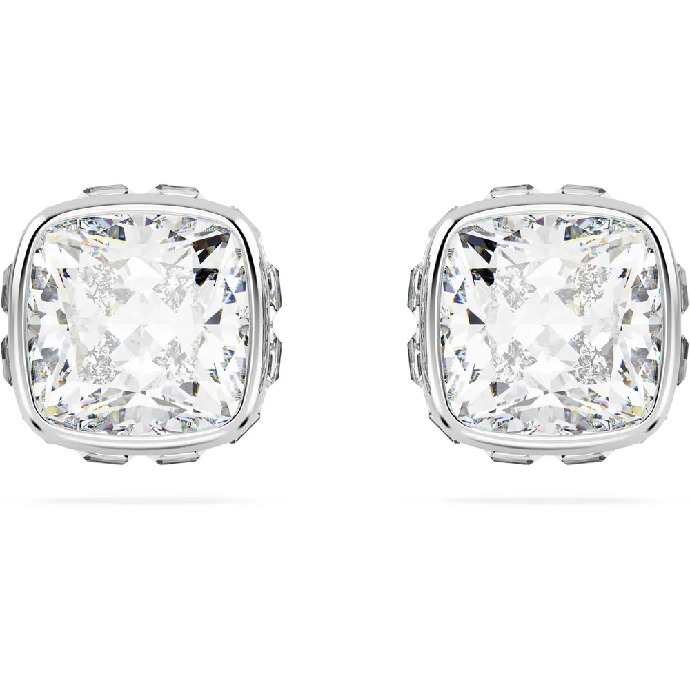 SWAROVSKI ARETES STUD CUADRADO BIRTHSTONE ABRIL ACABADO RODIO PARA MUJER | PLATEADO
