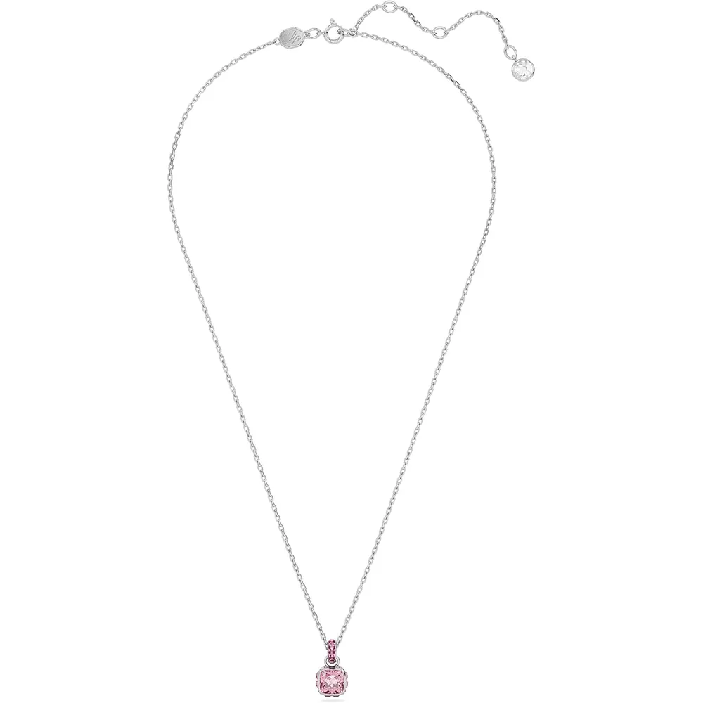 SWAROVSKI COLLAR PENDIENTE CUADRADO BIRTHSTONE OCTUBRE ACABADO RODIO PARA MUJER | ROSA