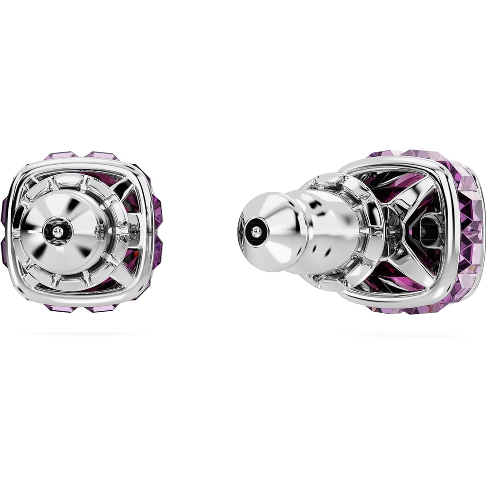 SWAROVSKI ARETES STUD CUADRADO BIRTHSTONE FEBRERO ACABADO RODIO PARA MUJER | ROSA