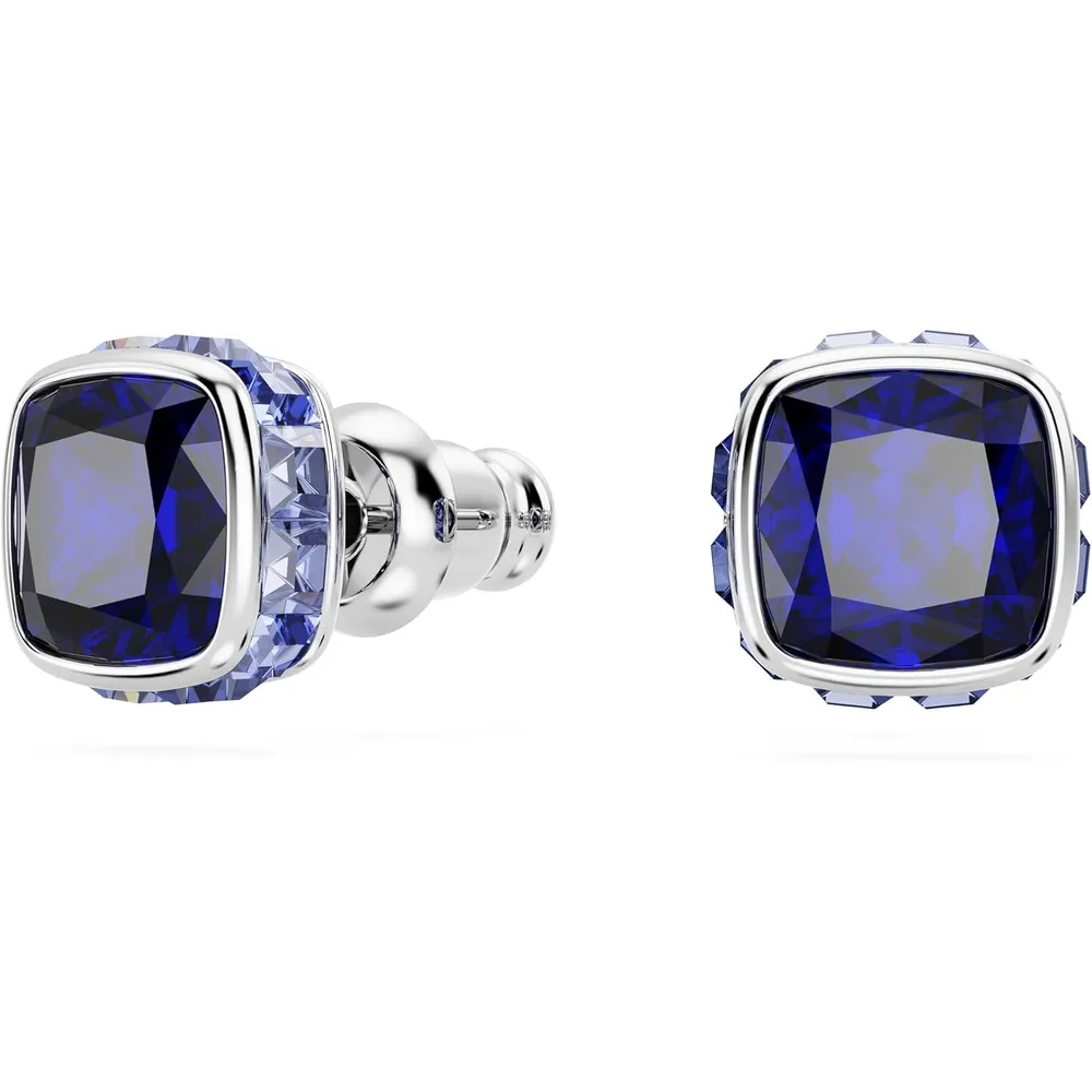 SWAROVSKI ARETES STUD CUADRADO BIRTHSTONE SEPTIEMBRE ACABADO RODIO PARA MUJER | AZUL