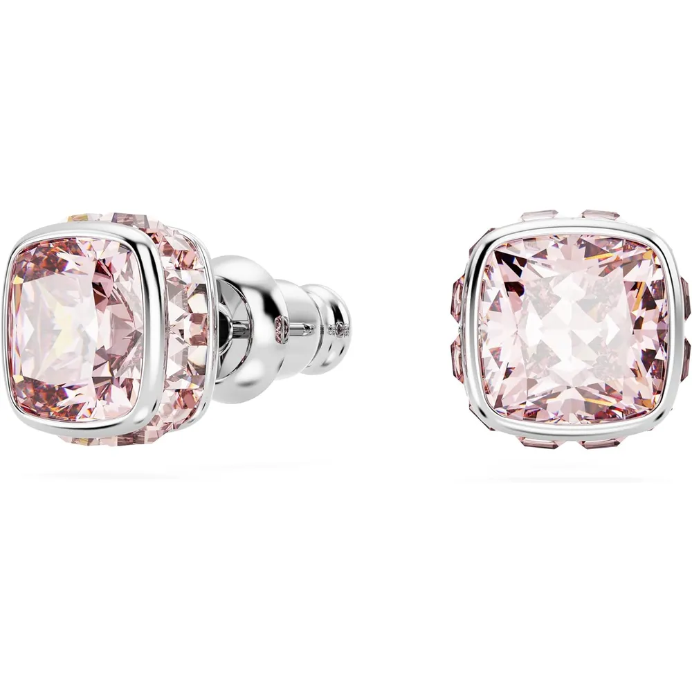 SWAROVSKI ARETES STUD CUADRADO BIRTHSTONE JUNIO ACABADO RODIO PARA MUJER | ROSA