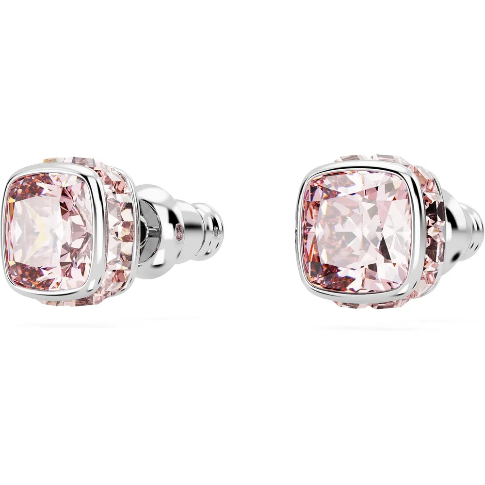 SWAROVSKI ARETES STUD CUADRADO BIRTHSTONE JUNIO ACABADO RODIO PARA MUJER | ROSA