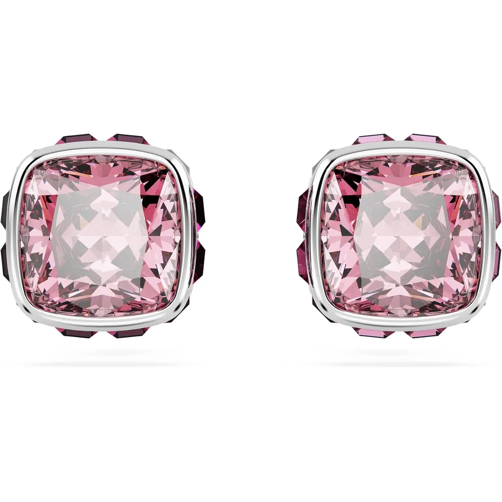 SWAROVSKI ARETES STUD CUADRADO BIRTHSTONE OCTUBRE ACABADO RODIO PARA MUJER | ROSA
