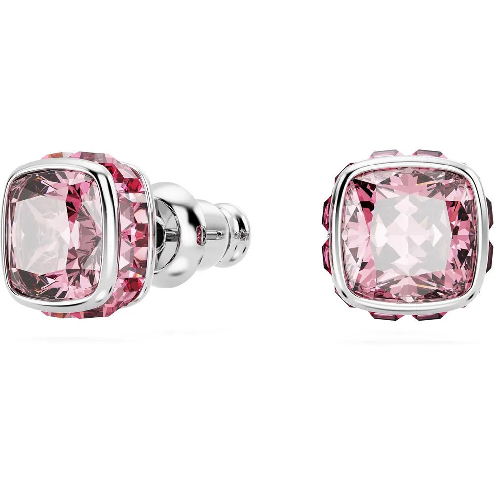 SWAROVSKI ARETES STUD CUADRADO BIRTHSTONE OCTUBRE ACABADO RODIO PARA MUJER | ROSA