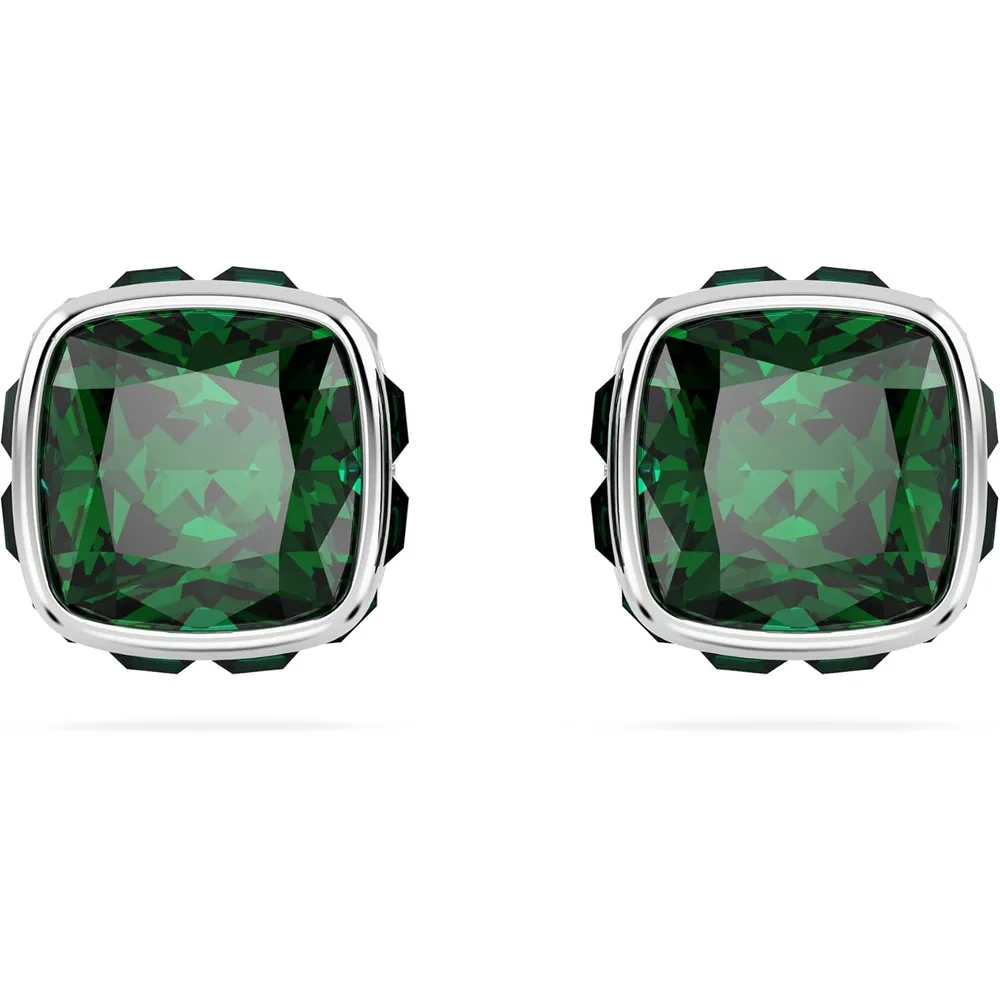 SWAROVSKI ARETES STUD CUADRADO BIRTHSTONE MAYO ACABADO RODIO PARA MUJER | VERDE