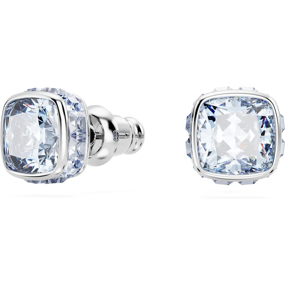 SWAROVSKI ARETES STUD CUADRADO BIRTHSTONE MARZO ACABADO RODIO PARA MUJER | AZUL