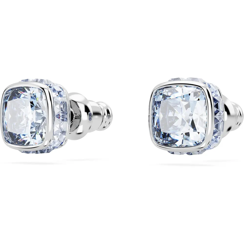 SWAROVSKI ARETES STUD CUADRADO BIRTHSTONE MARZO ACABADO RODIO PARA MUJER | AZUL