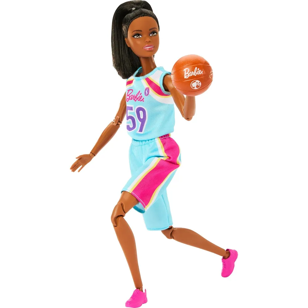 BARBIE MUÑECA JUGADORA DE BALONCESTO MORENA ARTICULADA