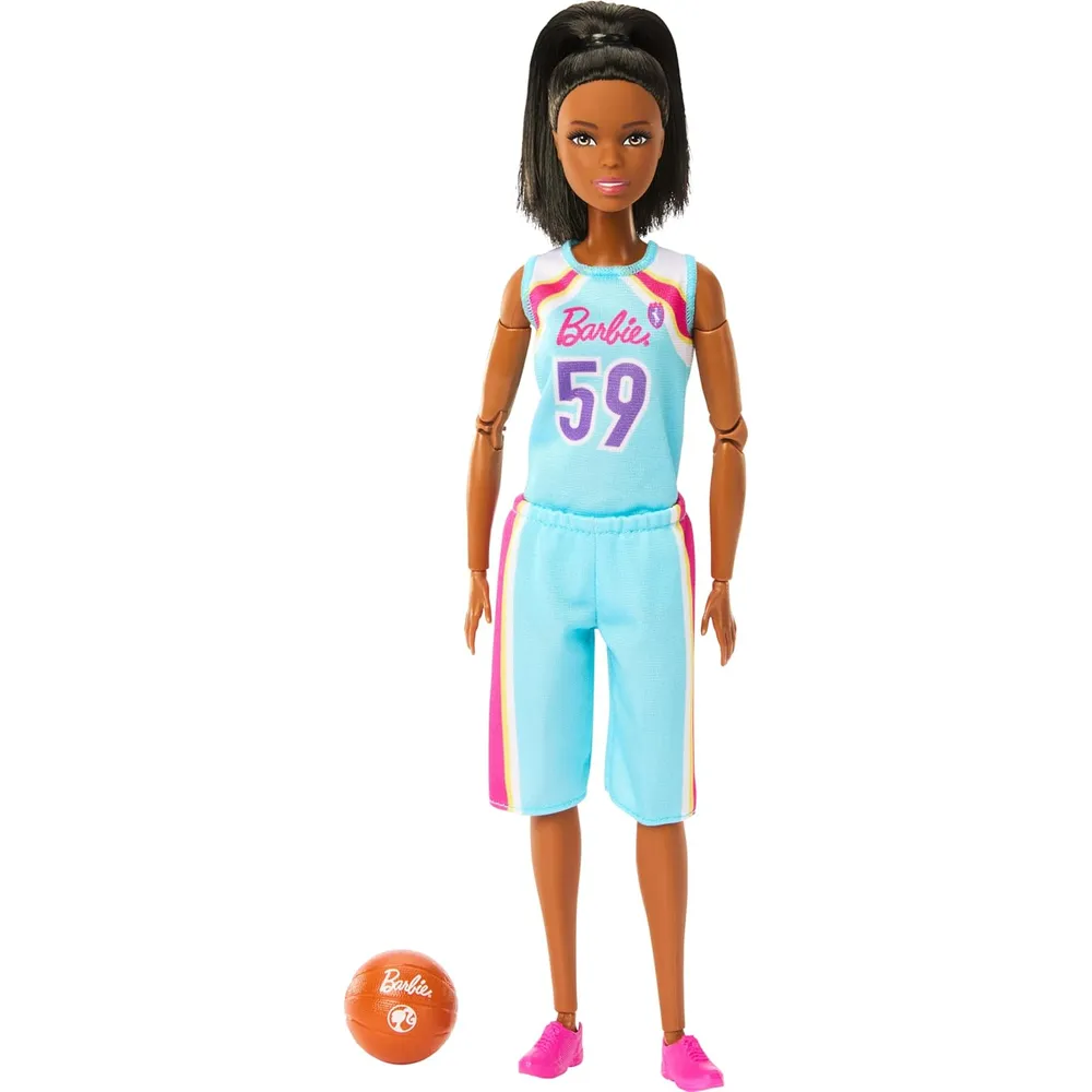 BARBIE MUÑECA JUGADORA DE BALONCESTO MORENA ARTICULADA