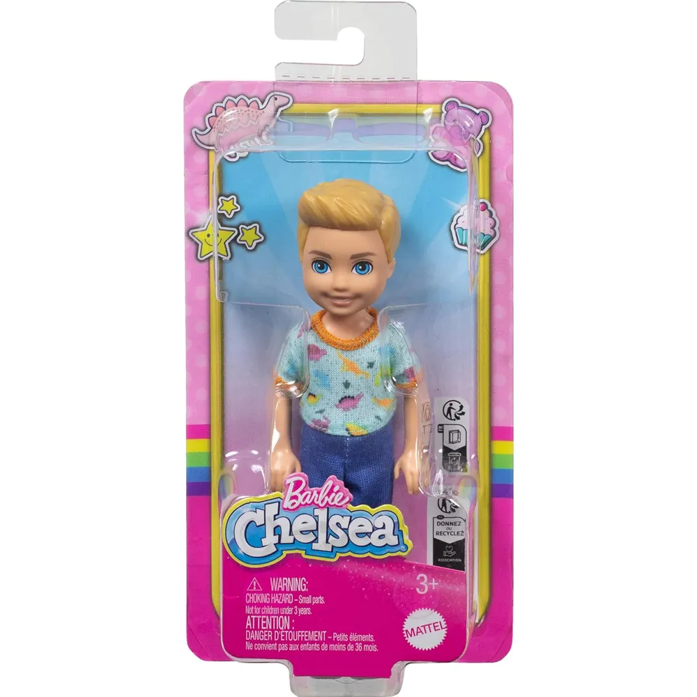 BARBIE CHELSEA MUÑECA MONO DINOSAURIOS RUBIA