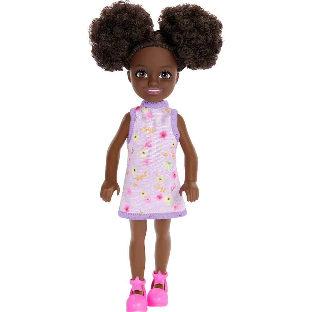 BARBIE CHELSEA MUÑECA VESTIDO FLORAL MORADO