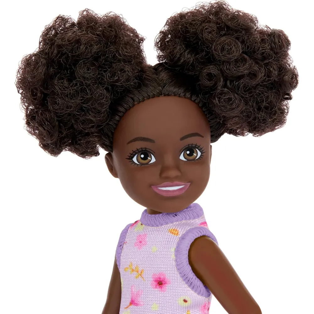 BARBIE CHELSEA MUÑECA VESTIDO FLORAL MORADO