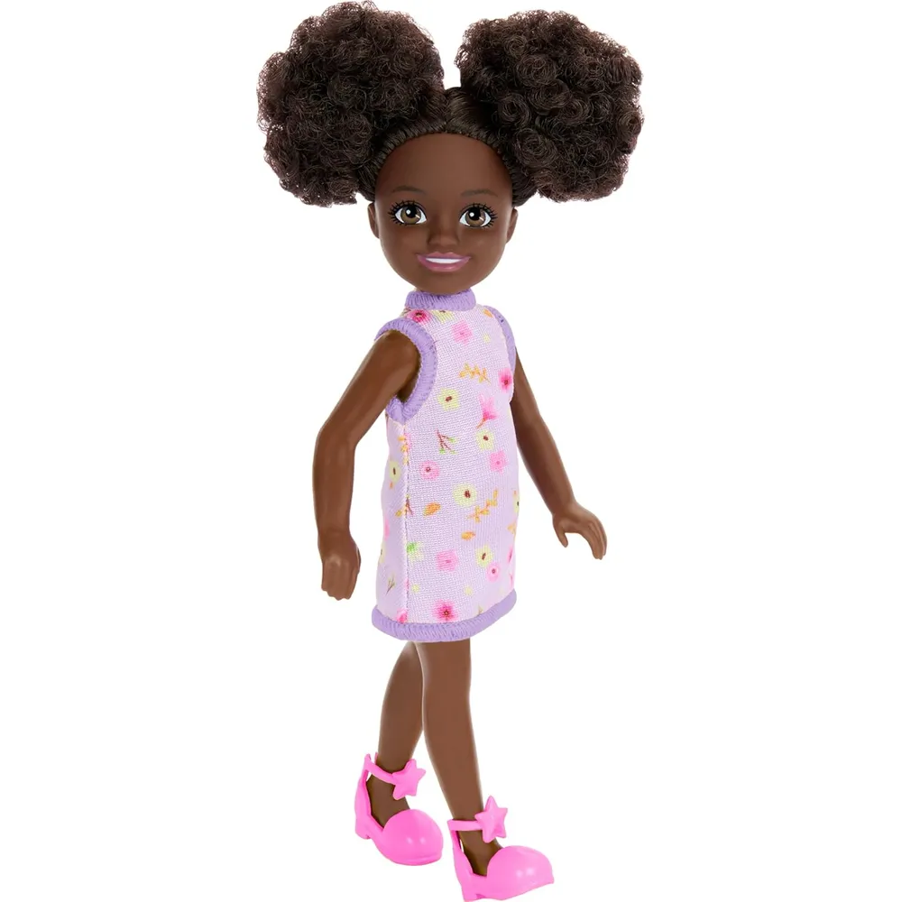 BARBIE CHELSEA MUÑECA VESTIDO FLORAL MORADO