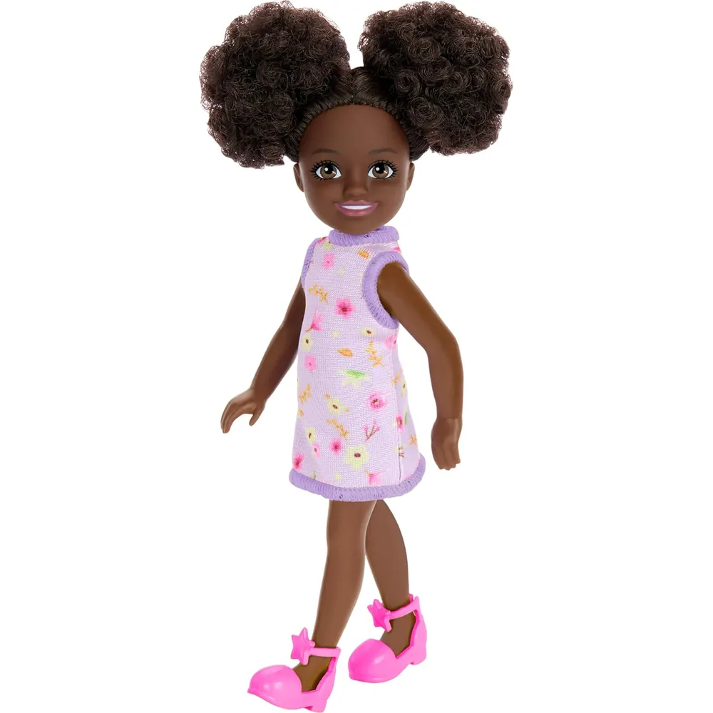 BARBIE CHELSEA MUÑECA VESTIDO FLORAL MORADO