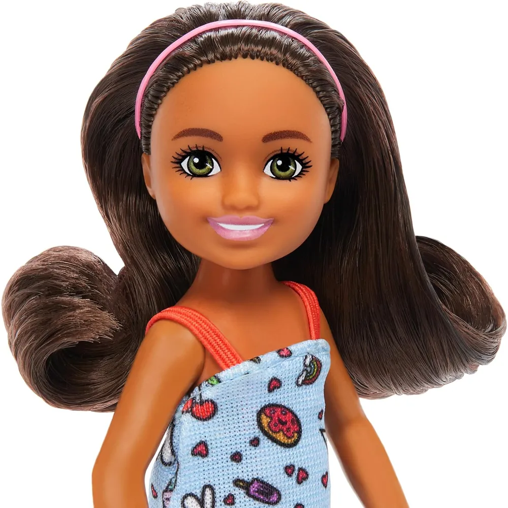 BARBIE CHELSEA MUÑECA VESTIDO AZUL ESTAMPADO