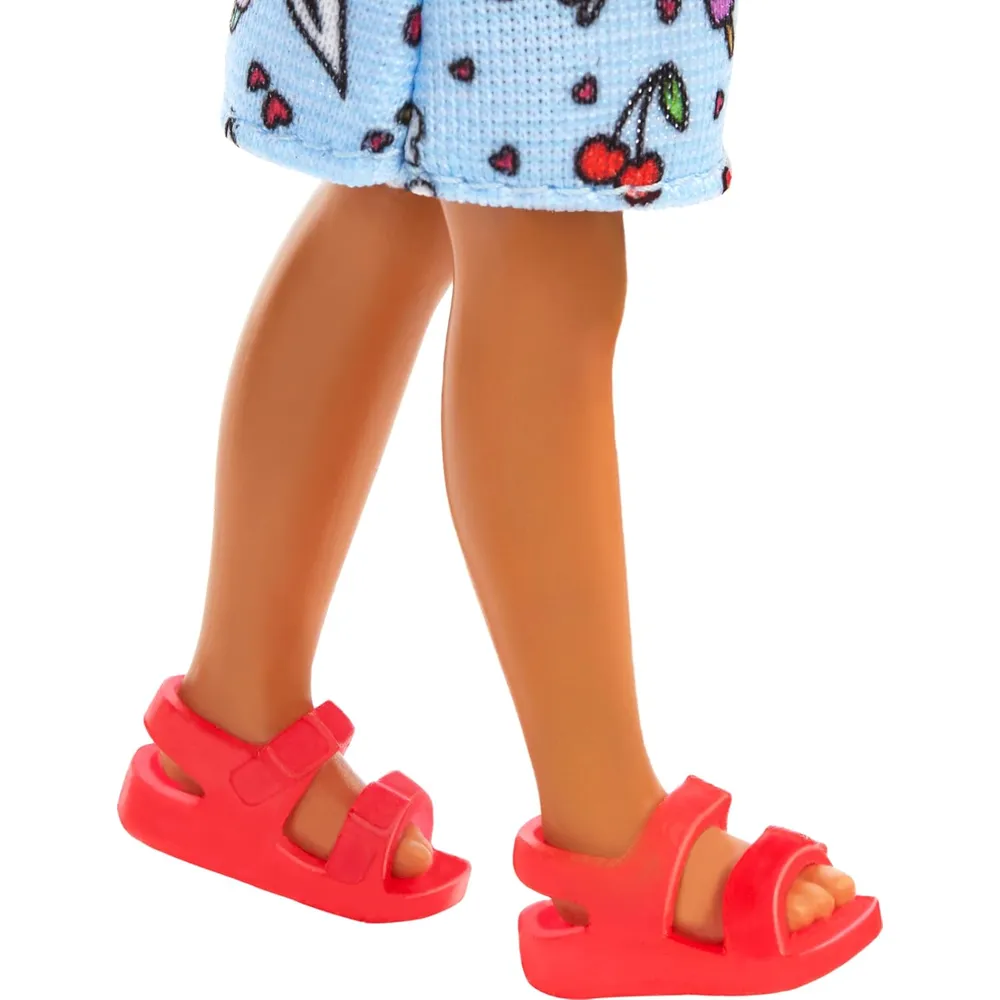 BARBIE CHELSEA MUÑECA VESTIDO AZUL ESTAMPADO