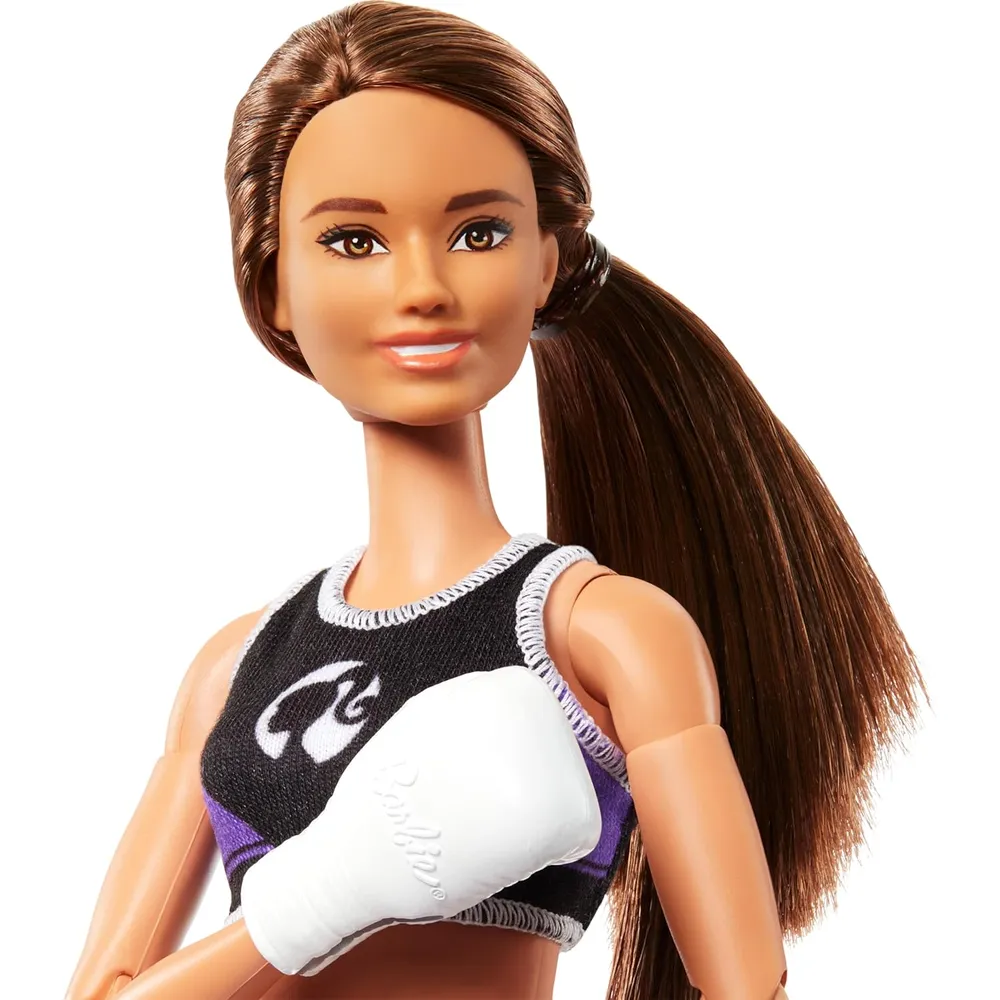 BARBIE MUÑECA BOXEADORA MORENA ARTICULADA