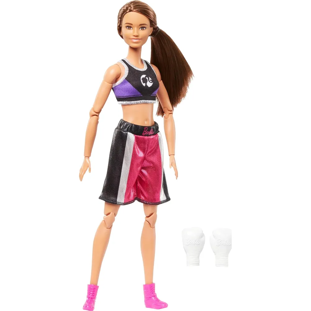 BARBIE MUÑECA BOXEADORA MORENA ARTICULADA