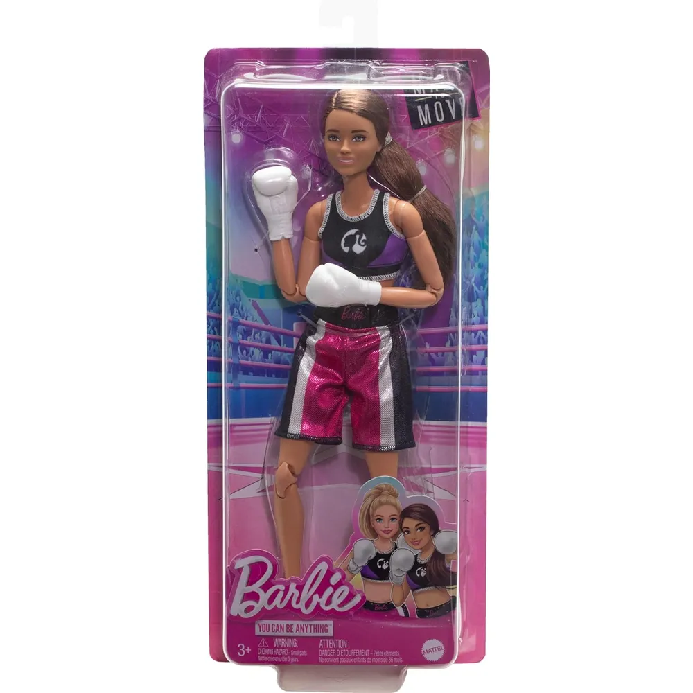 BARBIE MUÑECA BOXEADORA MORENA ARTICULADA