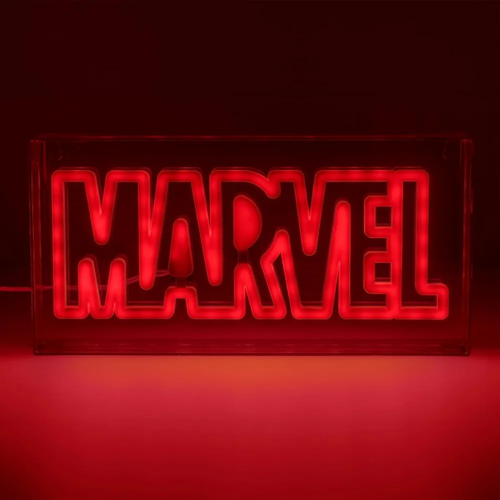 Paladone Marvel, letrero LED de neón logotipo montaje pared
